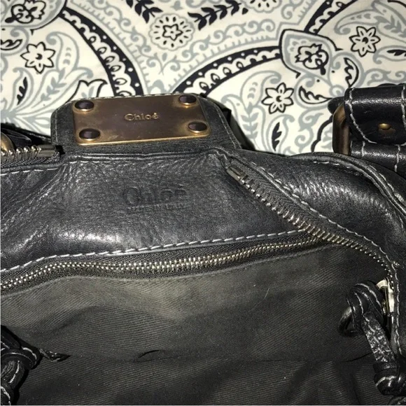 Chloe Paddington Hand Bag Leather Black Gold Authentic - pre owned - Picture 12 of 14